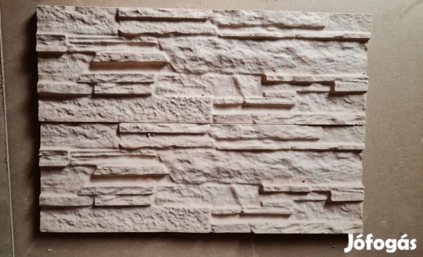 Pattintott kő hatású kül és beltéri falburkolat bézs színben