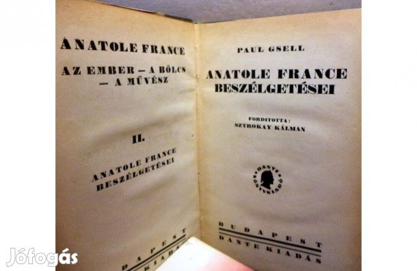 Paul Gsell: Anatole France beszélgetései II. kötet