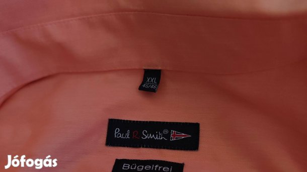 Paul Smith vasalást nem igényló pamut Uj XXL korall férfi ing