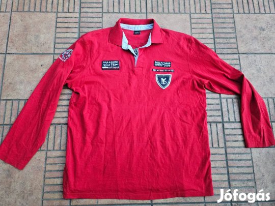 Paul and Shark hímzett vitorlás galléros pulóver 6XL 7XL