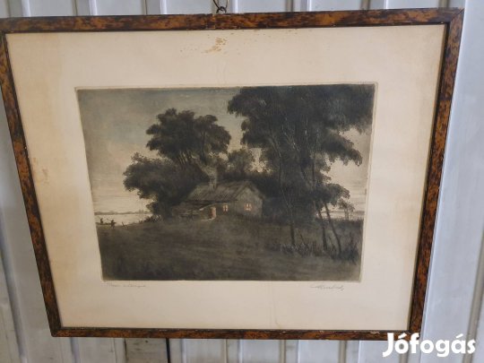 Paulovits Pál Tiszai Alkonyat rézkarc