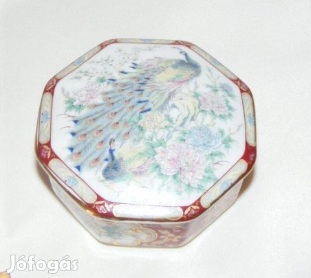Pávás porcelán bonbonier
