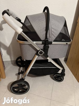 Pawhut 3 az 1-ben kisállat babakocsi, kosaras, erős kivitel