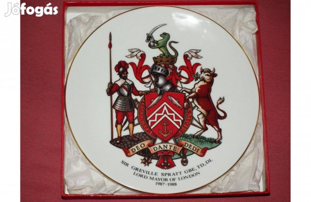 Pazar angol címeres dísztányér emléktányér