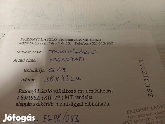 Pazonyi László festmény