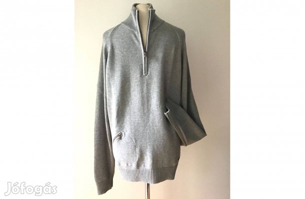 Peak Performance- Új Cipzáros, pamut, férfi pulóver (Szürke) XL-es