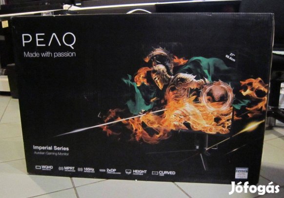 Peaq PMO G271 27'' Ívelt Wqhd 165 Hz új LED Gamer Monitor akcióban