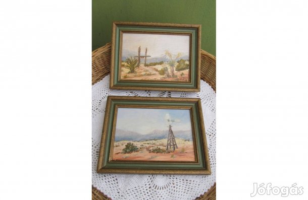 Pearl Igou El Paso Texas szignózott festmény 2 db