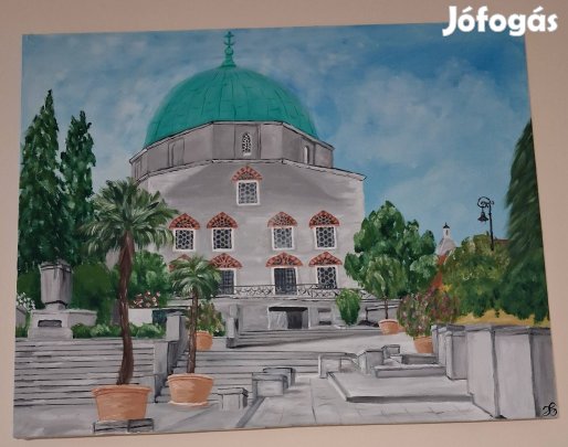Pécs, Dzsámi akril vászon festmény 50×60cm