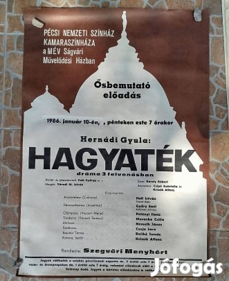 Pécs .Színház plakát 1986. Hagyaték