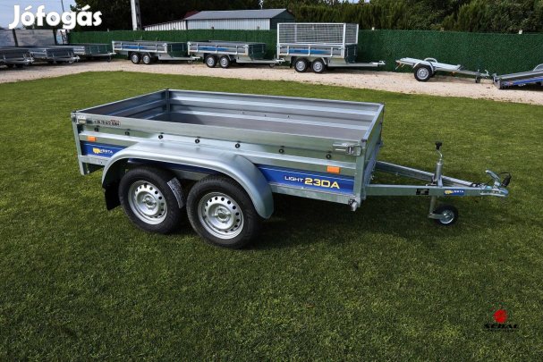 Pécsen új 2 tengelyes fék nélküli utánfutó (750kg) akciósan 539.000 Ft