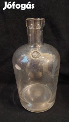 Pecsétes egyenes falú üveg palack