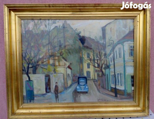 Pécsi utca, Kamarás Klára kortárs festőművész alkotása keretezve, Impr