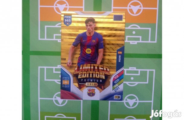 Pedri (Barcelona) Panini Fifa 365 2026 Premium Gold Limited kártya