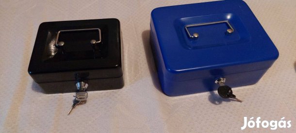 Pénzkazetta kulccsal, betét nélkül 2db eladó