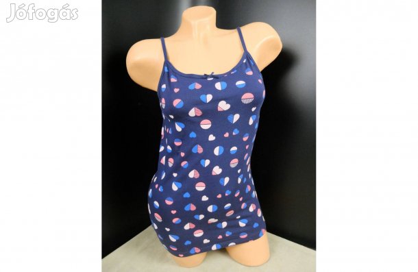 Pepperts szíves sötétkék spagetti pántos gyerek póló felső top