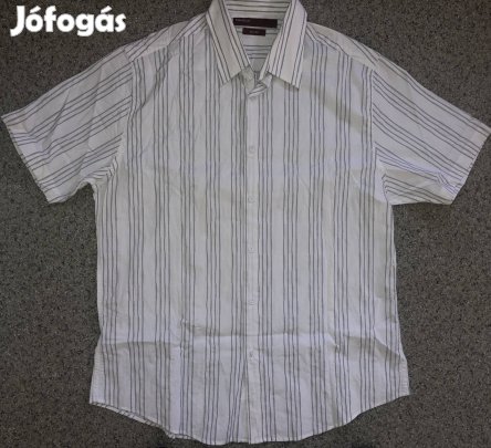Perry Ellis XL (City fit) kevertszálas ffi csíkozott rövidujjú ing