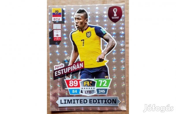 Pervis Estupinan Ecuador Limited focis kártya Panini Qatar 2022