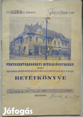 Pesterzsébeti takarékbetétkönyv 1945-ös eladó