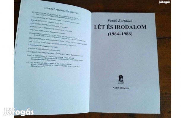 Pethő Bertalan Lét és irodalom