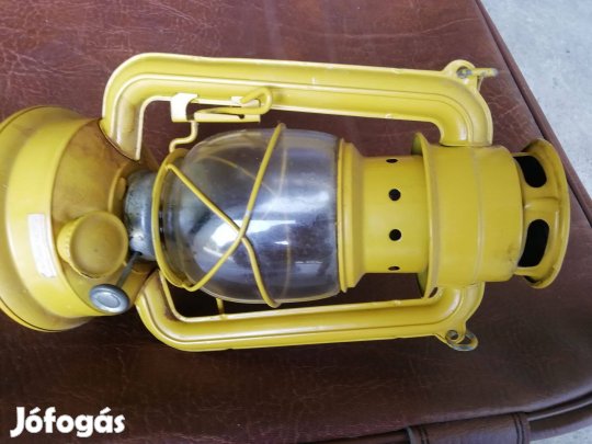 Petroleum viharlámpa sárga Régi eredeti szép db