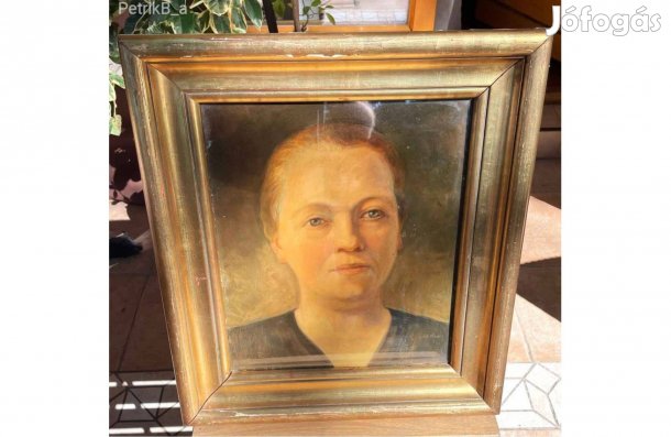 Petten Ödön Női portré, régi olaj festmény