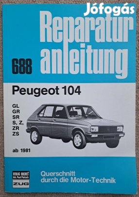 Peugeot 104 javítási kézikönyv, műhelykönyv eladó