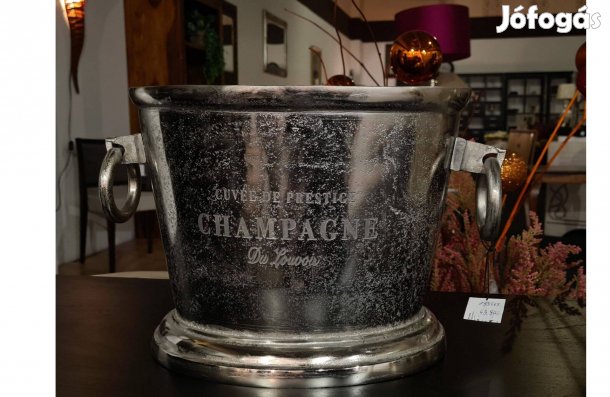 Pezsgőhűtő és borhűtő praktikus fogóval fémből 37 cm