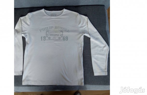 Philip Russel férfi pamut pulóver, hosszú ujjú. L