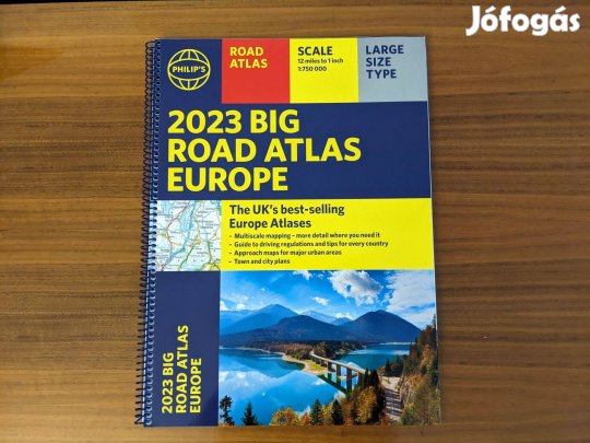 Philip's Big Road Atlas Europe úti atlasz - Sopron, Győr-Moson-Sopron