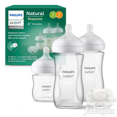 Philips Avent üveg cumisüveg szett cumival SCD878/11, 1x120ml 2x240ml