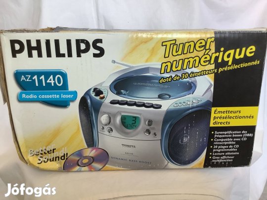 Philips Az 1140 rádíós magno CD lejátszóval