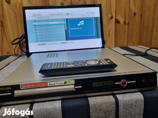 Philips DVDR3480 dvd felvevő és lejátszó hibás állapotban
