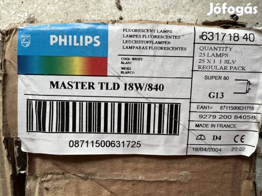 Philips Master TLD 18W /840 fénycső eladó 21 db 