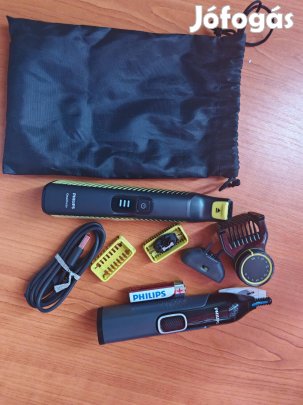 Philips Oneblade Pro 360 hibrid borotva és trimmelő készlet. 