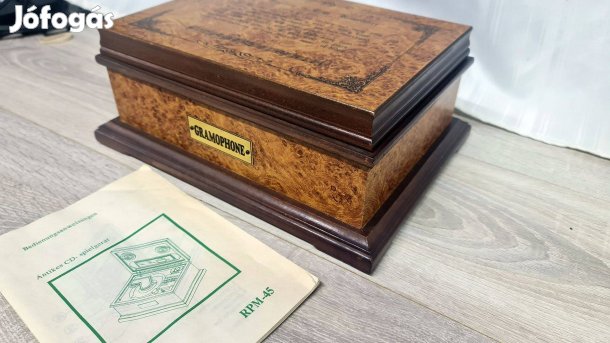 Philips RPM-45 típusú Gramofon hatású,fadobozos cd lejátszó