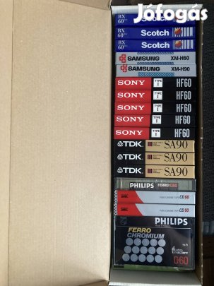 Philips Sony TDK Scotch Skc Samsung MC magnókazetta kazetta új króm Fe