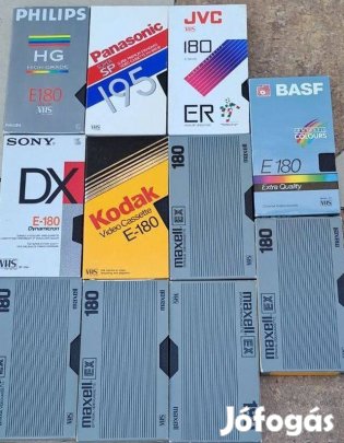 Philips, BASF, Kodak stb. 11 db műsoros VHS kazetta