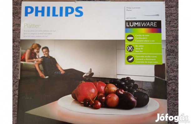 Philips asztali gyümölcs vagy sajtkínáló tál LED-es ,színvált