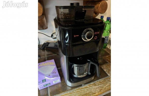 Philips csepegtetős, darálós kávéfőző, filteres kávégép, 1,2l