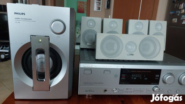 Philips rádióerősítő, 5.1 házimozi, aktív mélynyomóval
