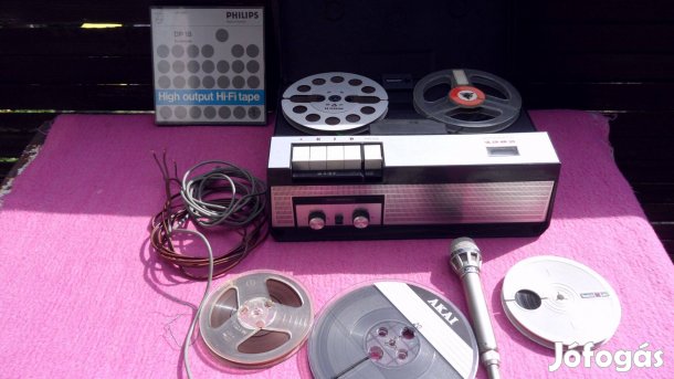 Philips vintage 1969 szalagos antik orsós erősíthető magnó magnetofon,