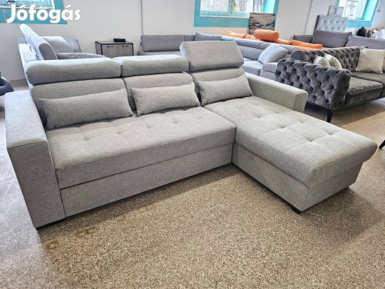 Pici, ágyazható, ágyneműtartós állítható fejtámlás sarokkanapé