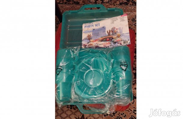 Piknik parti evőeszköz készlet 45 db-os hordtáskában