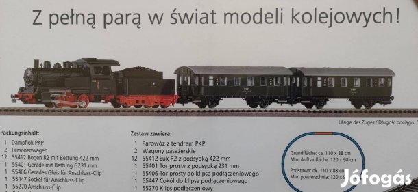 Piko 97933 Analóg kezdőkészlet Személyvonat gőzmozdonnyal, PKP, ágyaza