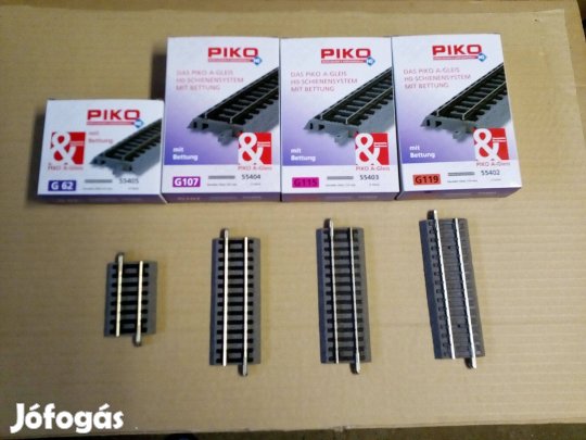 Piko ágyazatos egyenes sín G62, 107, 115, 119 H0