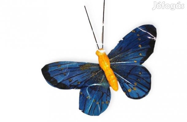 Pillangó függönycsipesz sötétkék dekoráció, 10x7 cm