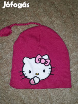 Pink, bojtos Hello Kitty sapka, 122-128-as