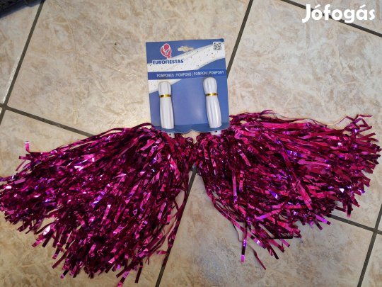 Pink, ciklámen pom-pom pár eladó