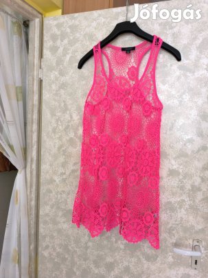 Pink csipke strandruha M-es
